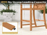 31" Seat Height Outdoor Bar Stool, Slatted Design Ergonomic Tall Chair for 40"-43" Bar Table 72391840