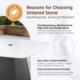 Modern 44" Rounded Square Outdoor Pedestal Dining Table, Greek Marble-Look Sintered Stone Top, W1886P309725