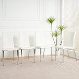 Modern PU seat dining chair living room chair upholstered chair, electroplated metal legs design, W210P226023