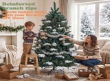 6FT Green Snow-Flocked Palm Tree, 1087 PVCPE Tips, 3-Section Auto-Open Christmas Tree 58877644
