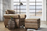 ZUN Leinster Faux Leather Arm Chair and Ottoman 2 pieces set T2574P196590