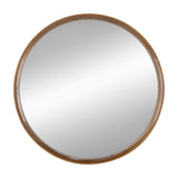 31.5" Round Pine Wood Mirror, Wall Mounted Mirror Home Decor for Bathroom Living Room W2078P152649
