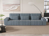Modern Corduroy 3-Seater Sofa with 3 Throw Pillows, Deep Seat Couch with Soft Ribbed Upholstery and 31050463