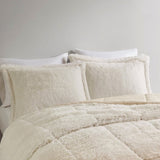 King/Cal King Ombre Shaggy Long Fur Comforter Mini Set B035129360