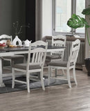 Contemporary Antique White Side Chairs Upholstered Cushion Seat Ladder Back 2pc Dining Chairs B011P251644