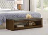 47" Accent Bench with Lower Shelf Shoe Rack, Padded Seating Bench for Living Room, Modern Compact W2186P292147