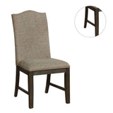 Transitional Set of 2 Side Chairs Espresso Warm Gray Nail heads Solid wood Chair Fabric Upholstered B011104798