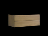 Alice36-106, Wall mount cabinet WITHOUT basin, Natural oak color, with two drawers, Pre-assembled W1865P147103