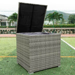 ZUN 4 Piece Patio Sectional Wicker Rattan Outdoor Furniture Sofa Set with Storage Box Grey 65994136