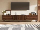 Mid Century TV Stand 2 Drawers, Media Console Table for TVs up to 80'', Entertainment Center N710P222772P