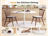 Round Tulip Dining Table, 39.4 Inch Dining Table for 4 People, Melamine Laminated MDF Tabletop with 92551391