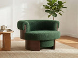 Modern 32'' Wide Curved Sculptural Swivel Barrel Chair,360&deg Swivel Base, Comfortable Fabric, 91451328