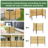 Goodyo 55"x38.5"W Cedar Wood Privacy Screen, Outdoor Privacy Walls, Privacy Wood Fence D163102090