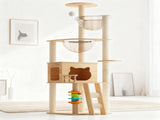 59" Modern Cat Tower, Wood Cat Tree Tower for Indoor Cats, Cat Treewith Sisal-Covered Scratching W3101P383595