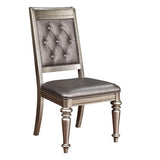 Metallic Platinum and Metallic Open Back Side Chair B062P153715