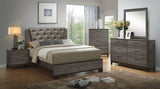 Contemporary 1pc Nightstand Two Tone Antique Gray Bedroom Furniture Nightstand Center Metal Glides B01149998