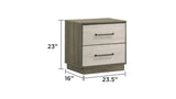 Gem Modern Style 2-Drawer Night stand Made with Wood in Beige & Brown B009P254155
