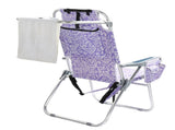 1 PCS Aluminum Beach Chair, 15 Inch Seat Height Purple Tribal Pattern, 5-Position Adjustable 19923642