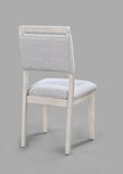 2pc White Light Gray Upholstered chairs Dining Room Wooden Solid Wood Furniture B011P315728