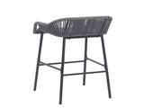 La Push Outdoor Patio Dark Gray Rope Barstool N775P176900D