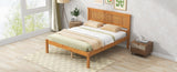 Platform Bed Frame with Headboard, Wood Slat Support, No Box Spring Needed, Full, Oak WF212812AAN