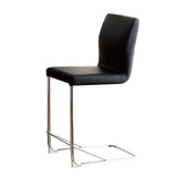 Set of 2 Padded Leatherette Dining Chairs in Black and Chrome Finish B016P156820