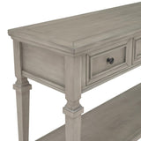 Classic Retro Style Console Table with Three Top Drawers and Open Style Bottom Shelf, Easy Assembly 35752405