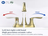Bathroom Faucet Brushed Gold with Pop up Drain & Supply Hoses 2-Handle 360 Degree High Arc Swivel 82832959