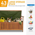 ZUN Wooden Outdoor Storage Bench Large Deck Box, Entryway Storage Bench with Inner Waterproof Dustproof 54513989