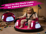 Pink 5-Point Seat Belt Kids Bumper Car with Flashing Lights & Music, Safe 0.7-1.2 MPH Ride-On Toy 06118323