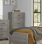 ZUN Dark Gray Finish Transitional Look 1pc Chest of 5 Drawers Industrial Rustic Modern Style Bedroom B011101878