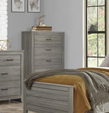 ZUN Dark Gray Finish Transitional Look 1pc Chest of 5 Drawers Industrial Rustic Modern Style Bedroom B011101878