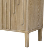 U_Style 59.8" 4-Door Sideboard,Hidden Handle,Distinctive Solid Ash Veneer Buffet with Storage, N711P290714O