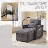 Multifunctional lazy person sofa recliner can be stored storage backrest with cell phone bracket W395P318698
