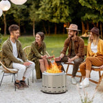 ZUN 19.5" Smokeless Fire Pit, Portable Outdoor Firepit, Wood places, Low Smoke Bonfire for T3210P283244