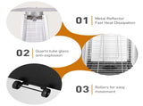 Patio Heater 48,000 BTU Heaters for Patio Propane with Detachable Wheels, Protective Cover, 74289514