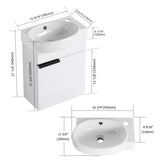 Soft Close Doors Bathroom Vanity With Sink,16 Inch For Small Bathroom W999125017