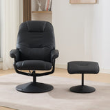 011-Massage Recliner Chair with Ottoman, 360&deg Swivel PU Leather Reclining Chair with Wrapped Base, 5 W2636P262429
