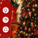 7.5 FT Artificial Christmas Tree with DIY 350 Warm White LED Lights, Hinged Xmas Pine Tree with Tree 47530637