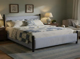 48-inch Striped Rubberwood Upholstered Bed,Queen N769P364057B