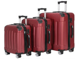 3-in-1 Portable ABS Trolley Case 20" / 24" / 28" Wine Red 20888432