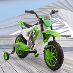 ZUN 12V Kids Ride on Toy Motorcycle, Electric Motor Toy Bike with Training Wheels for Kids 3-6, Green W2181137974