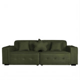 ZUN Green, Velvet cloth Modern Indoor Sofa With Three Pillows, 93.50"*35.23"*30.70" 76467165