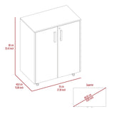 ZUN Lewis Storage Cabinet Base, Four Caster, Double Door Cabinet, Two Interior Shelves B128P148926