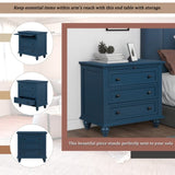 U_STYLE 3-Drawer Storage Wood Cabinet, End Table with Pull out Tray WF319367AAV