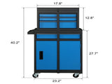 4-Drawer Locking Steel Tool Cart Blue & Black Two-Tone Design 63076679
