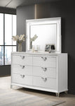 ZUN Modern Style 6-Drawer Dresser with Mirror Accent & V-Shape Handles in White B009133858