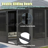 11.2x14.6FT Sunroom, Four Season Solarium Aluminum Hardtop Gazebo with Galvanized Steel Roof, W1859P276734