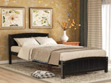 Wood Platform Bed with Headboard,Footboard and Wood Slat Support, Espresso WF190781AAP