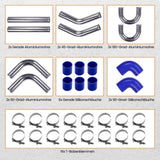 Universal 3" Aluminum Turbo Intercooler Pipe Tube Kit w/ Silicone Hose Clamps 50382334